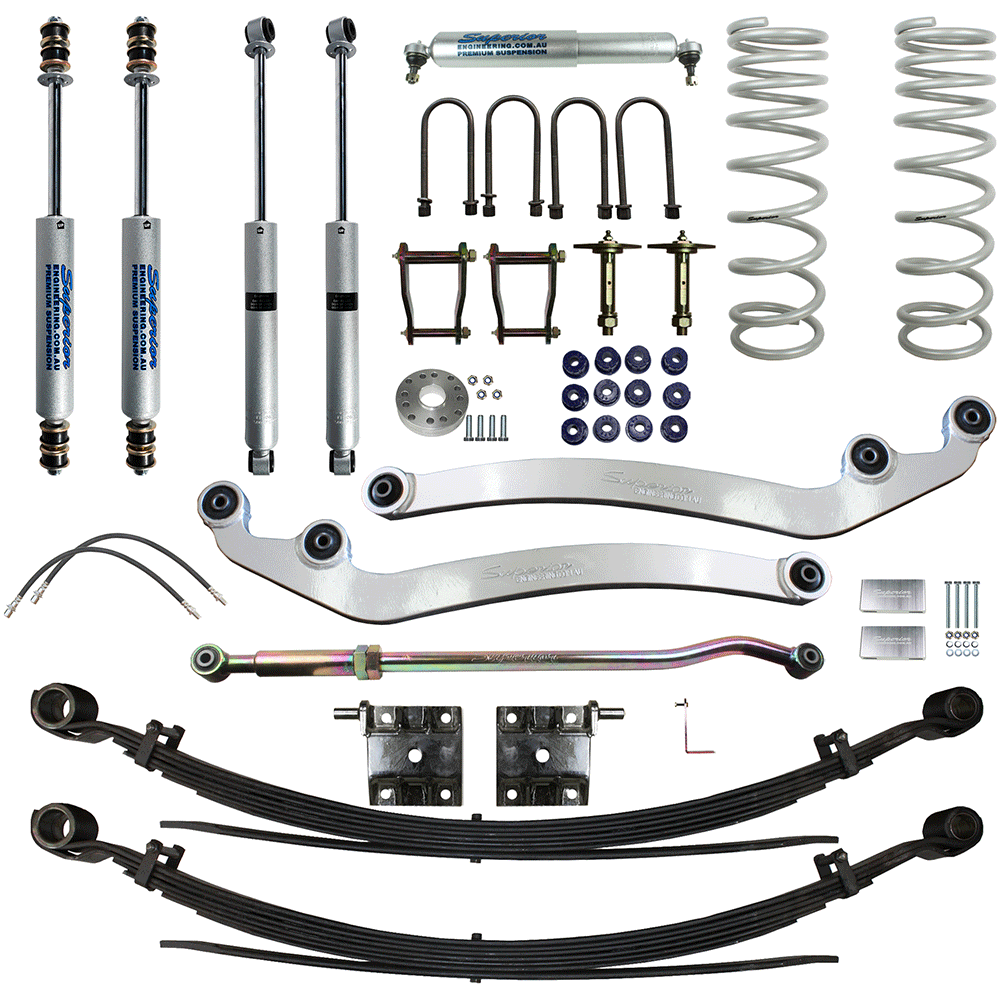 Superior Engineering 4 Inch (100mm) Lift Kit Suitable For Toyota LandCruiser 79 Series Dual Cab 8/2016 on 4.5lt V8 - SUP-79G2-DC-8-KIT-4INCH